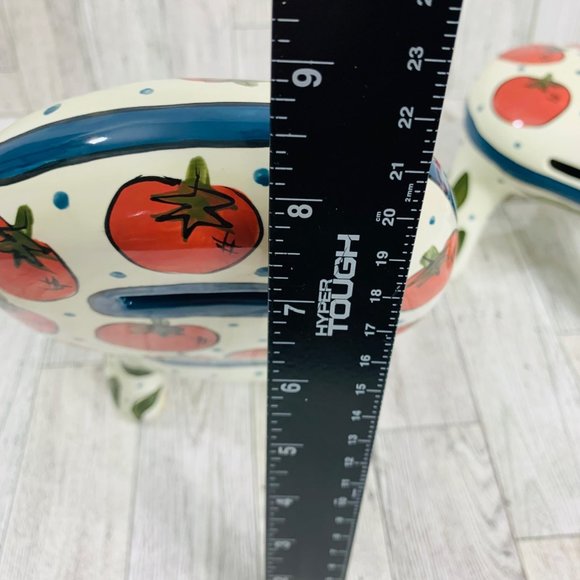 VTG Ganz Kitchy Gardner Bank Cherry Tomato Chair Ottoman Signed Farmhouse Decor - Picture 15 of 16